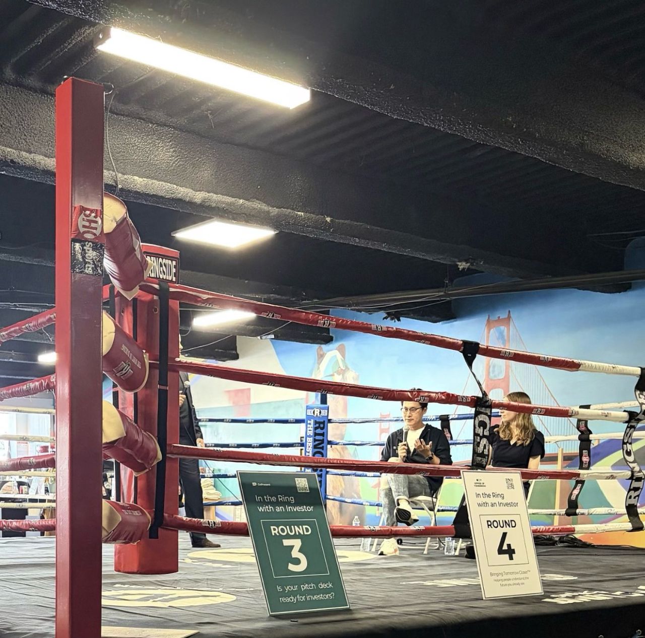 In the Ring with an Investor · On stage